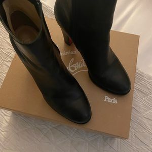 Christian Louboutin Adox 85MM Black Calf Booties (size 41)